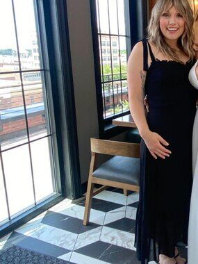 a line collar dress A-Line High Collar Wedding Dress with Slit and Back Neck Bow EU34 main image 0